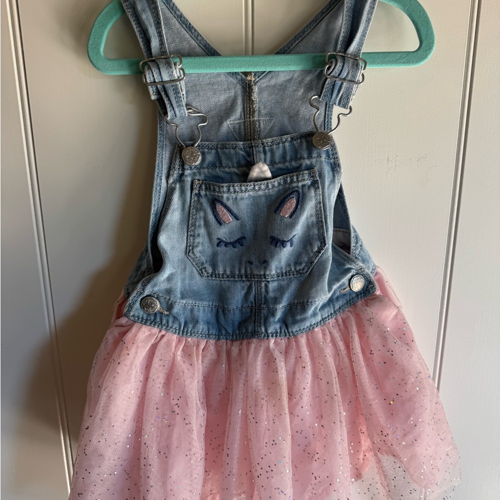 Oshkosh Denim and Pink Tulle Kids Overalls